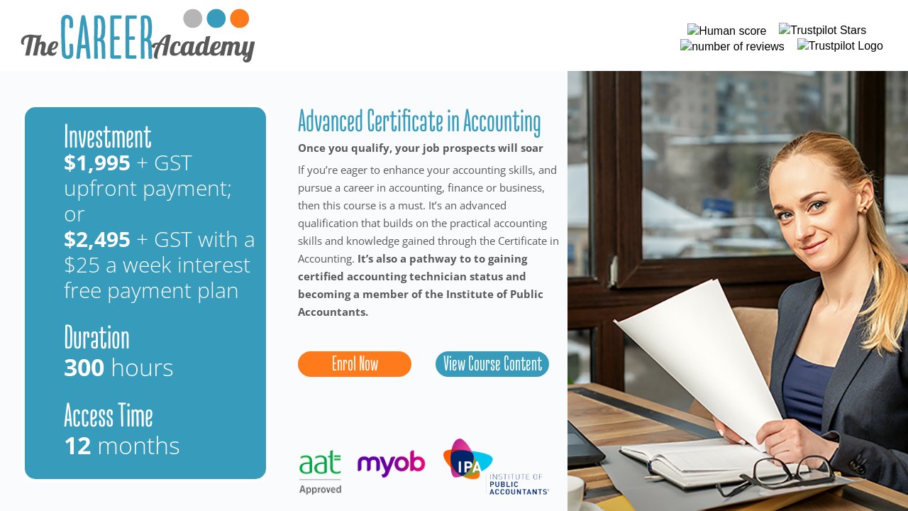 Advanced Certificate in Accounting AU Accounting courses