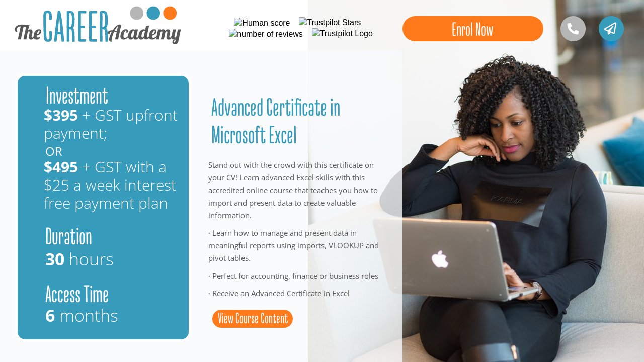 microsoft excel training with certificate
